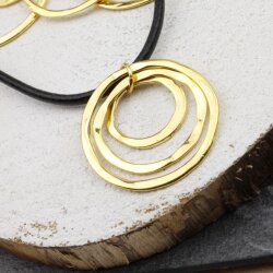 5 Triple Circle Gold Charms Pendant