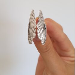 Antique Silver Angel Wings Ring