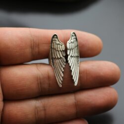 Antique Silver Angel Wings Ring