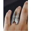 Antique Silver Angel Wings Ring