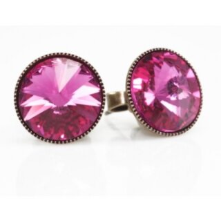 Ohrstecker Fassung fr 12 mm Rivoli Swarovski Stein
