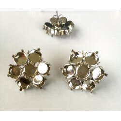 Stud Earring setting for 6 mm Chatons Swarovski Crystals