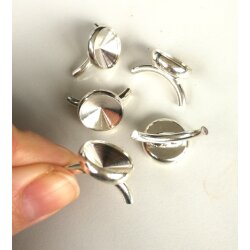 Half curved Ring setting for 14 mm Rivoli Swarovski Crystals