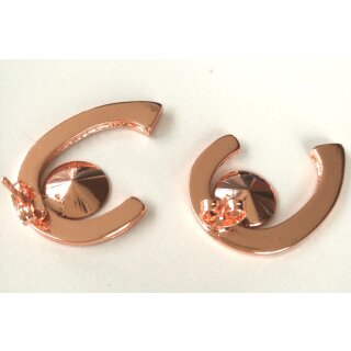 B-Ware Ohrstecker Fassung Rosegold fr 8 mm Rivoli Runde Kristalle