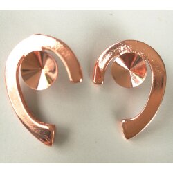 B-Ware Ohrstecker Fassung Rosegold für 8 mm Rivoli Runde Kristalle