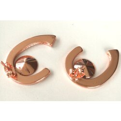 B-Ware Ohrstecker Fassung Rosegold für 8 mm Rivoli Runde Kristalle