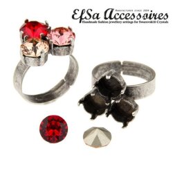 16 mm Ring setting for 8 mm Chatons or Rivoli Swarovski...