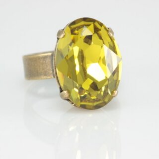 Ring Fassung mit 16 mm Schiene fr Swarovski Stein18x13 mm Oval Swarovski Stein