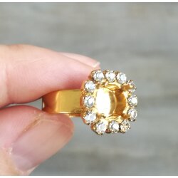 Ring Fassung mit Kristallrand für 8 mm Chatons, Rivoli Kristalle