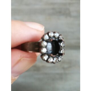 Ring Fassung mit Kristallrand fr 12 mm Rivoli Kristalle