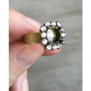 Ring Fassung mit Kristallrand fr 12 mm Rivoli Kristalle