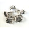 Ring setting with crystal border for 14 mm Rivoli Crystals