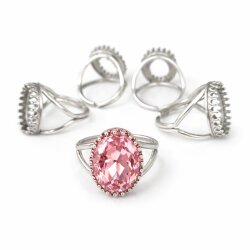 Ring setting for 18x13 mm Oval Swarovski Crystals