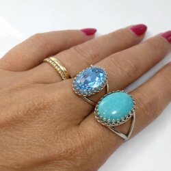 Ring setting for 18x13 mm Oval Swarovski Crystals