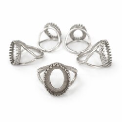 Ring setting for 18x13 mm Oval Swarovski Crystals