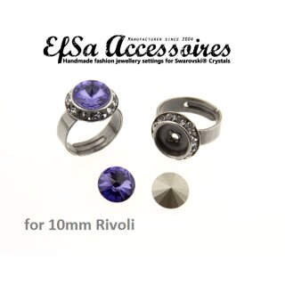 Ring setting for 10 mm Rivoli Crystals