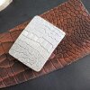 Croco Look Belt Buckle, antique silver