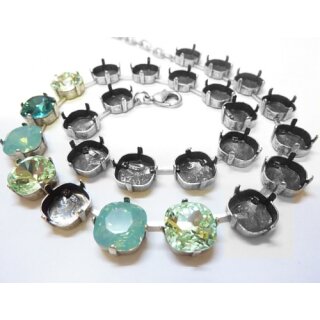 XXL necklace setting for 12 mm Cushion Square Swarovski Crystals