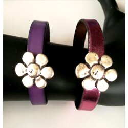 Flower Leather Bracelt with magnetic closure