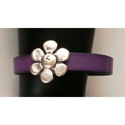 Flower Leather Bracelt with magnetic closure