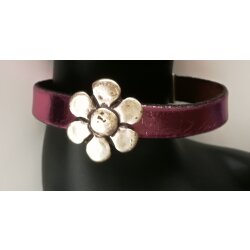 Flower Leather Bracelt with magnetic closure