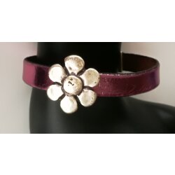 Blumen Lederarmband mit Magnetverschluss