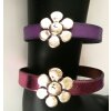 Flower Leather Bracelt with magnetic closure