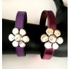 Blumen Lederarmband mit Magnetverschluss