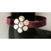 Blumen Lederarmband mit Magnetverschluss