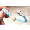 Cute braided leather bracelet cat with magnetic closure