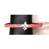 Cute braided leather bracelet Fleur-de-Lys with magnetic closure