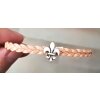 Cute braided leather bracelet Fleur-de-Lys with magnetic closure