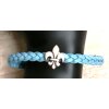 Cute braided leather bracelet Fleur-de-Lys with magnetic closure