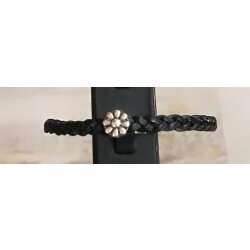 Cute braided leather bracelet Flower with magnetic closure