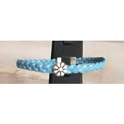 Cute braided leather bracelet Flower with magnetic closure