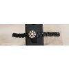 Cute braided leather bracelet Flower with magnetic closure