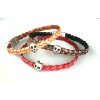 Braided leather bracelet Skull with magnetic closure