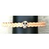 Braided leather bracelet Skull with magnetic closure