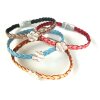 Cute braided leather bracelet Flower with magnetic closure