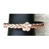 Cute braided leather bracelet Flower with magnetic closure