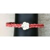 Cute braided leather bracelet Flower with magnetic closure