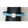 Cute braided leather bracelet Flower with magnetic closure