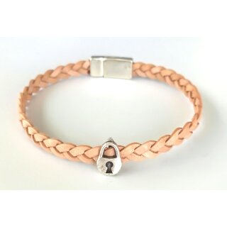 Cute braided leather bracelet Lock with magnetic closure