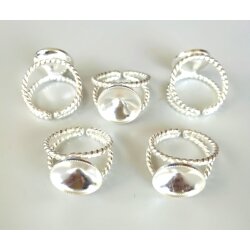 Ring setting twisted for 14 mm Rivoli Swarovski Crystals