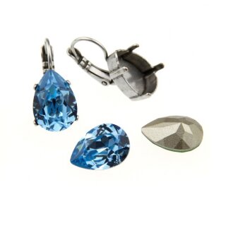 Earring setting for 18x13 mm Pearshape Swarovski Crystals