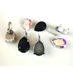 Earring setting for 18x13 mm Pearshape Swarovski Crystals