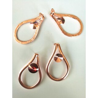 Exklusive Ohrstecker Fassung rosegold fr 10 mm Rivoli Kristalle