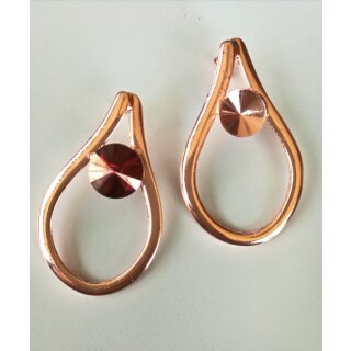 Exklusive Ohrstecker Fassung rosegold fr 10 mm Rivoli Kristalle