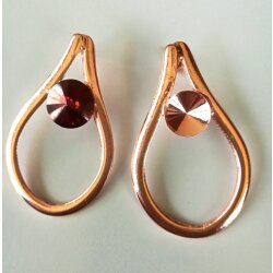 Exclusive stud Earring setting rosegold for 10 mm Rivoli...