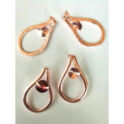 Exclusive stud Earring setting rosegold for 10 mm Rivoli Crystals